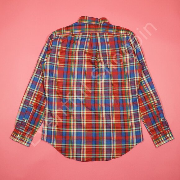 Polo Ralph Lauren Shirt Mens Medium Red Plaid Classic Fit Button Down Pony New - Picture 3 of 5